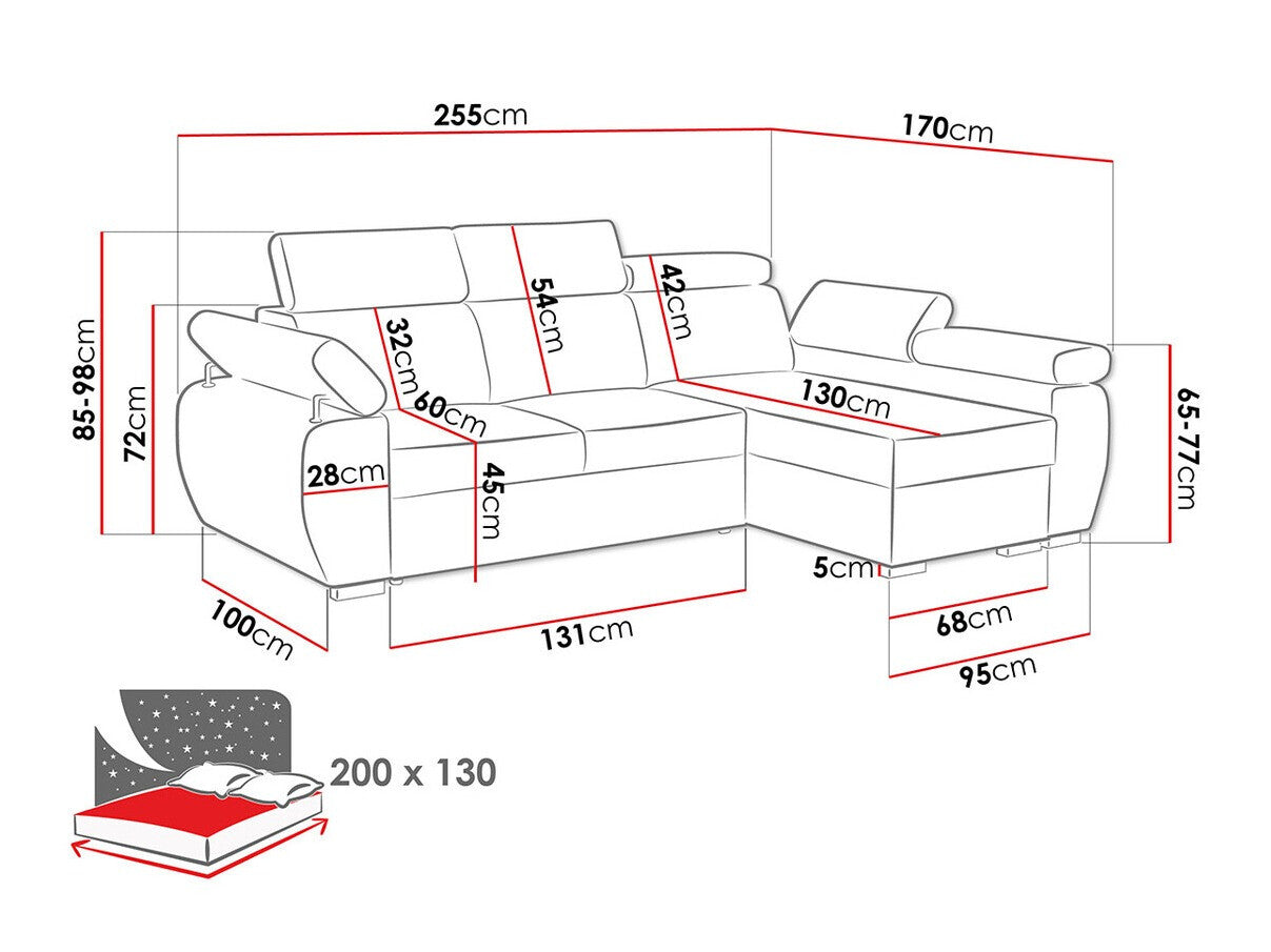 Sarokkanapé Boston 2RLC (Giza Mini), Szín: Kronos 22, Változatok: Balos