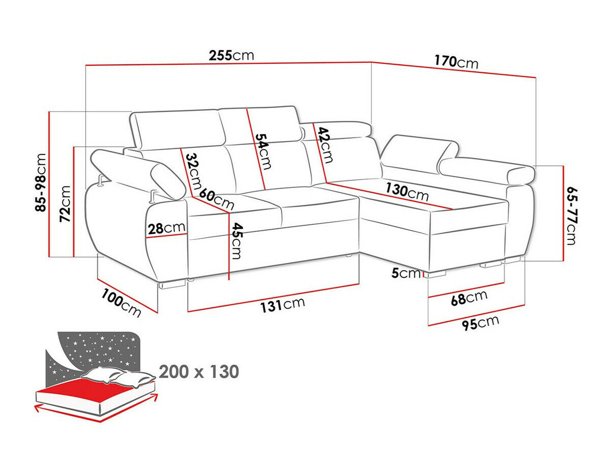 Sarokkanapé 2RLC (Giza Mini), Szín: Paros 4, Változatok: Balos