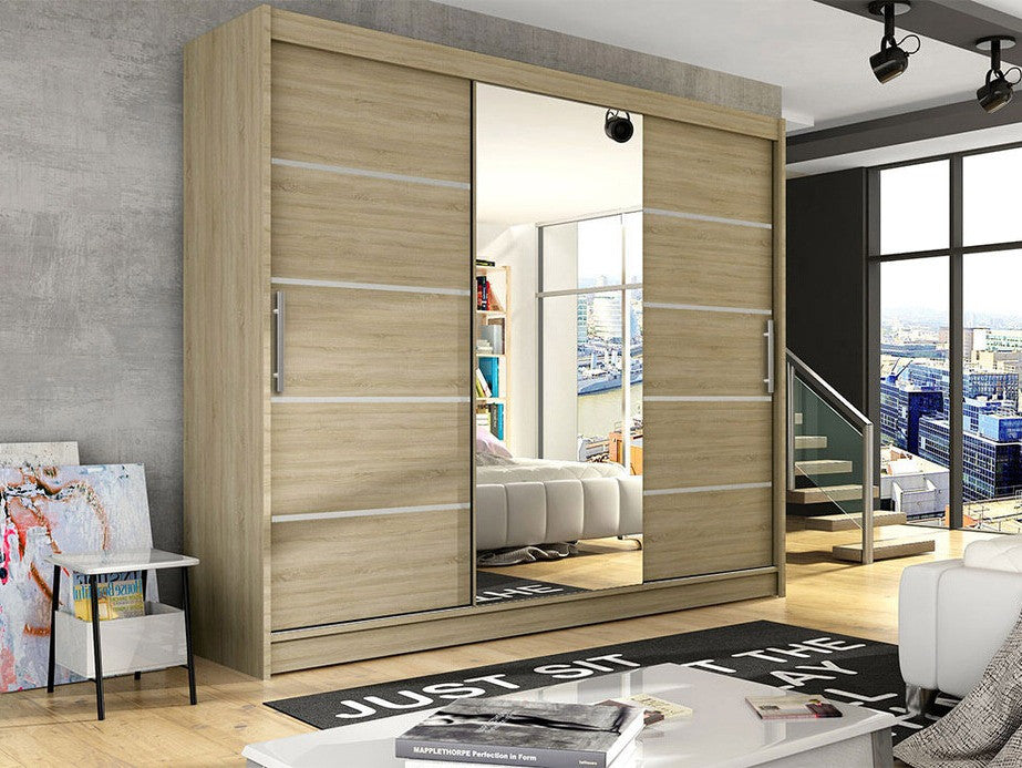 Gardróbszekrény Aston VI (Dasto), Szín: Sonoma tölgy, Led világítás: Nem
