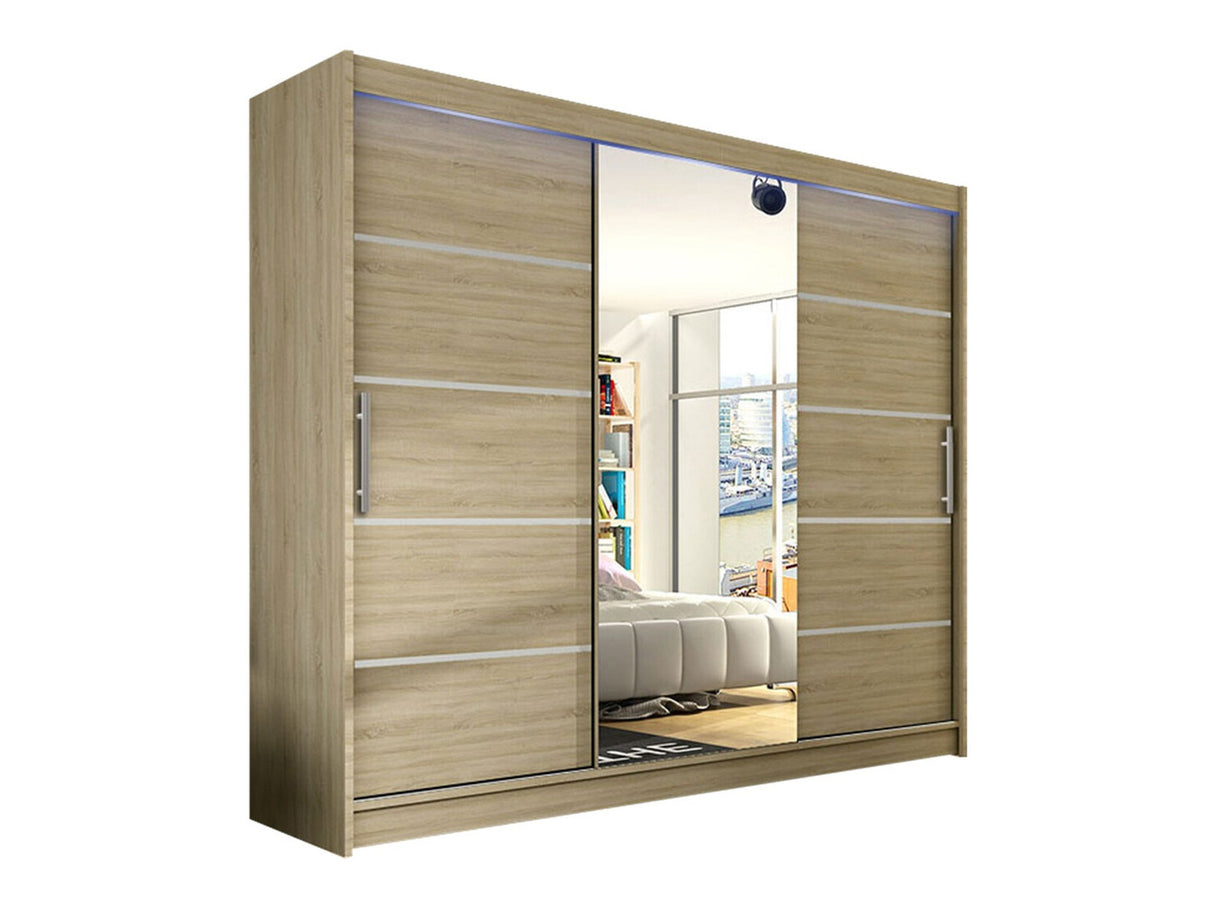 Gardróbszekrény Aston VI (Dasto), Szín: Sonoma tölgy, Led világítás: Igen