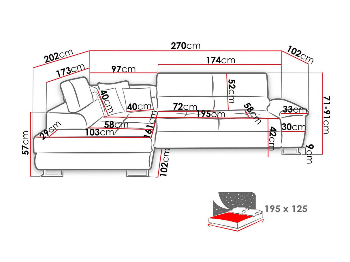 Sarokkanapé Kiságyere (Alvin), Szín: Uttario Velvet 2955 + Uttario Velvet 2979, Változatok: Balos