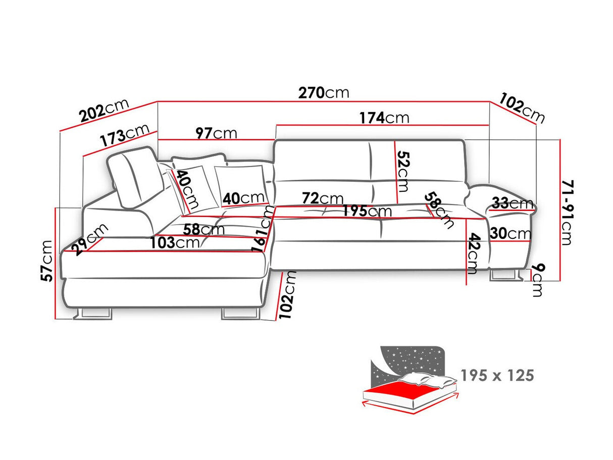 Sarokkanapé Kiságyere (Alvin), Szín: Soft 017 + Uttario Velvet 2971 + Kronos 02, Változatok: Jobbos