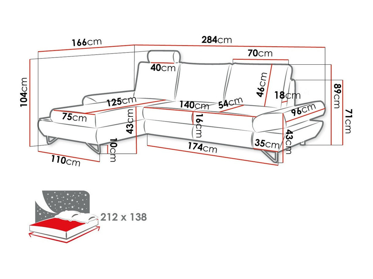 Sarokkanapé Loft (Trifoli), Változatok: Balos