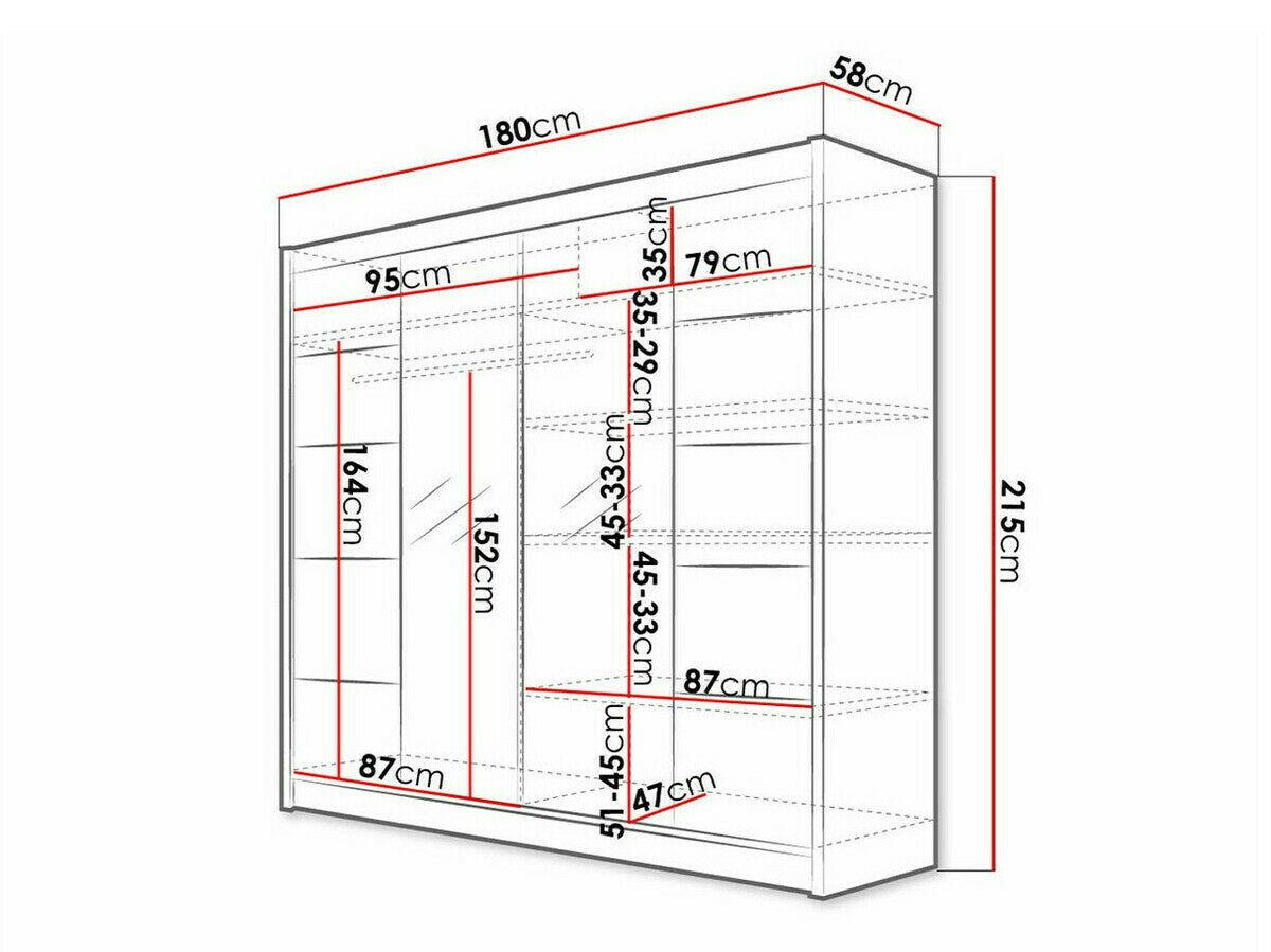 Gardróbszekrény Talin V (Bárasztalr V), Szín: Fekete, Led világítás: Nem
