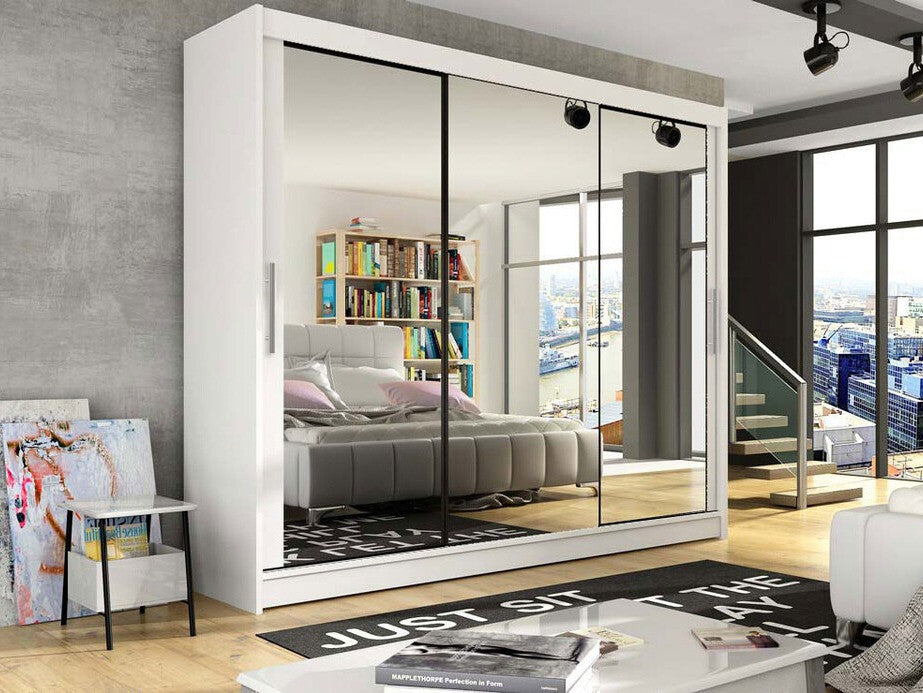 Gardróbszekrény Aston III (Dasto III), Szín: Fehér, Led világítás: Nem