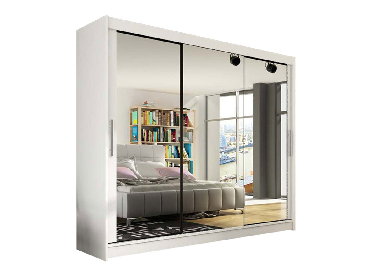 Gardróbszekrény Aston III (Dasto III), Szín: Fehér, Led világítás: Nem