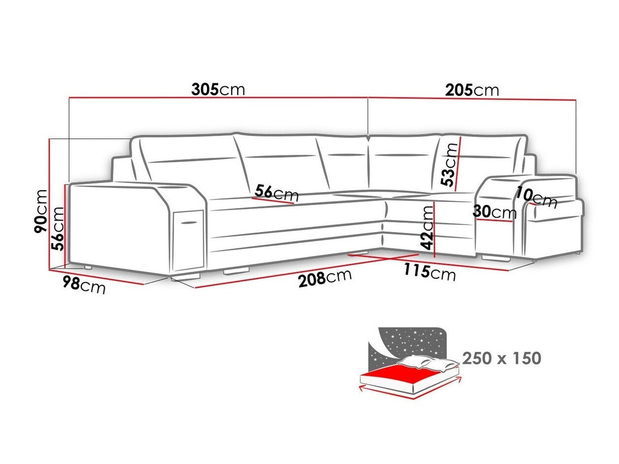 Sarokkanapé Alvares (Florio), Változatok: Jobbos