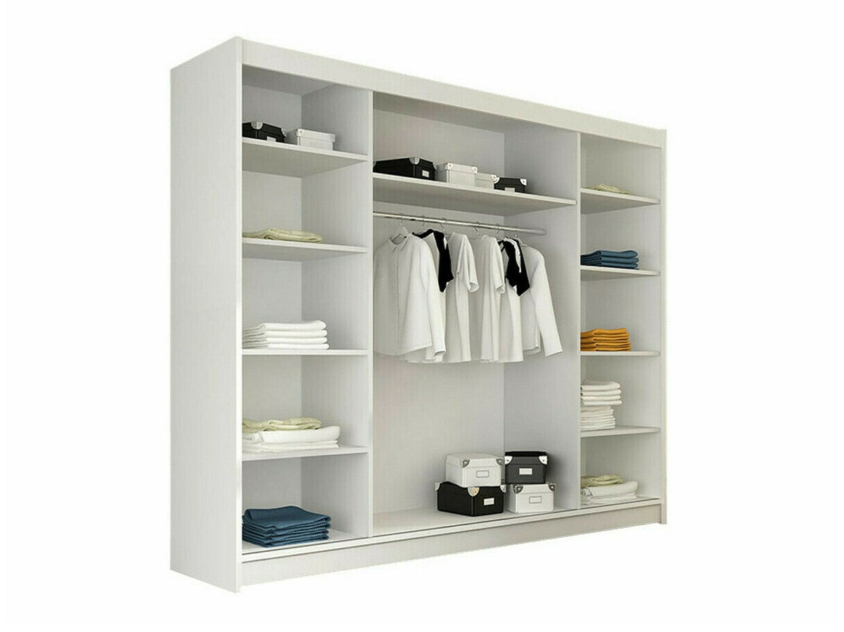 Gardróbszekrény Aston III (Dasto III), Szín: Fekete, Led világítás: Nem