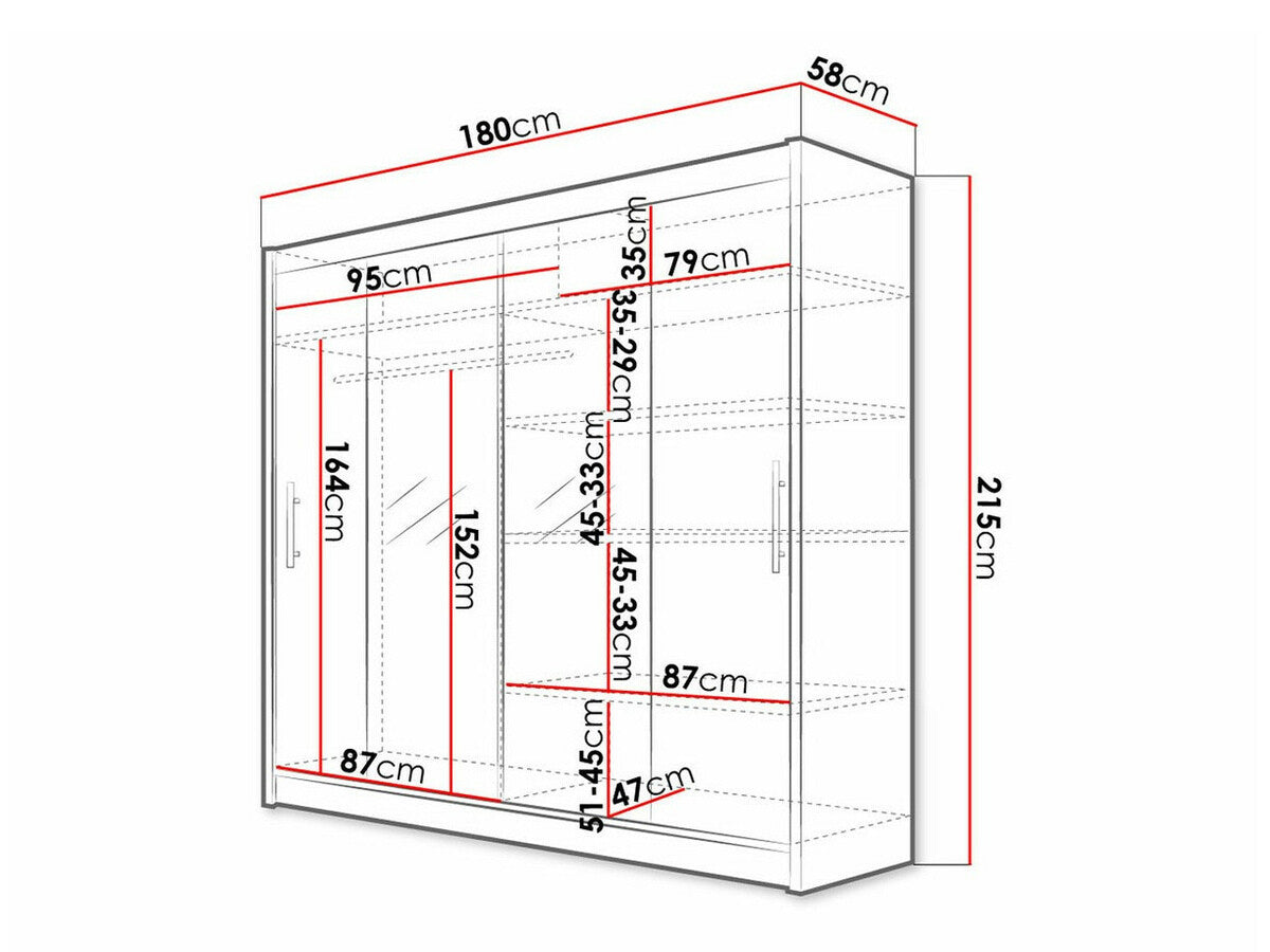 Gardróbszekrény Bega II (London), Szín: Fekete, Led világítás: Igen