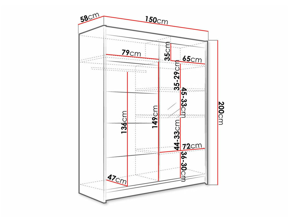 Gardróbszekrény Caminem III (Belgia III), Szín: Sonoma tölgy, Led világítás: Nem