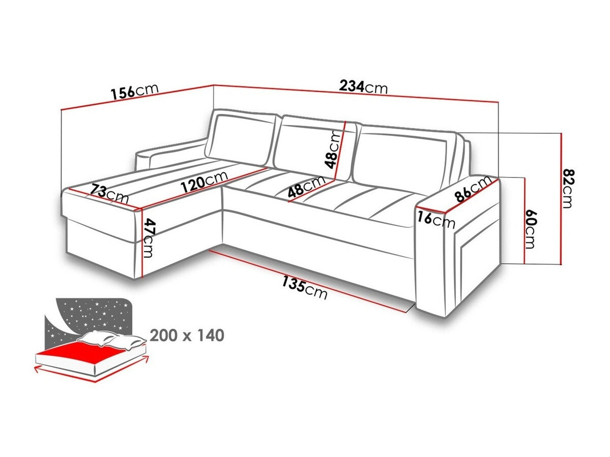 Sarokkanapé Kolder (Alaska), Változatok: Jobbos