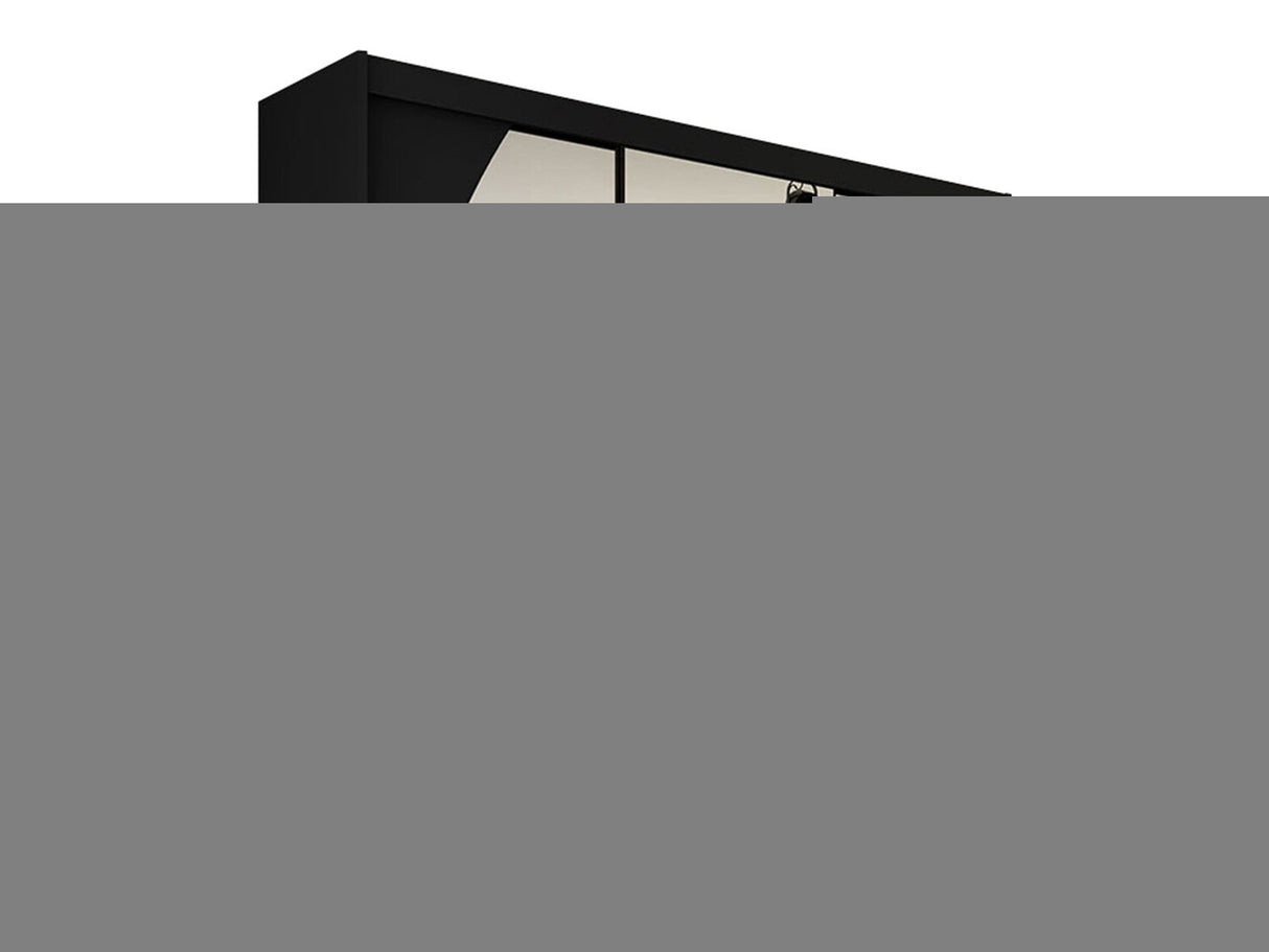 Gardróbszekrény Aston V (Dasto), Szín: Fekete, Led világítás: Nem