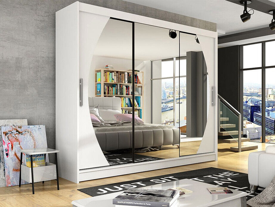 Gardróbszekrény Aston V (Dasto), Szín: Fehér, Led világítás: Nem