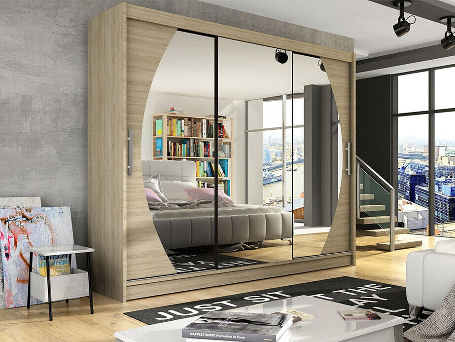 Gardróbszekrény Aston V (Dasto), Szín: Sonoma tölgy, Led világítás: Nem