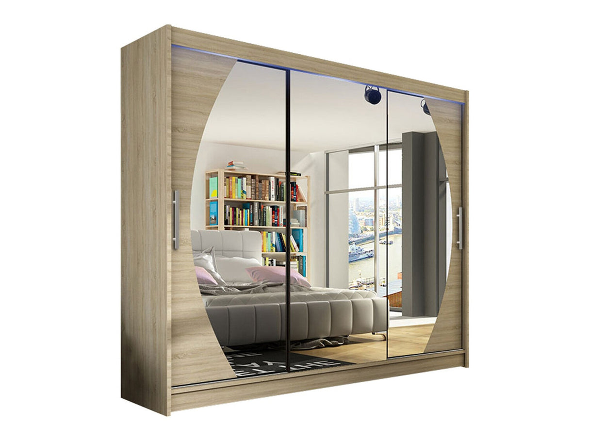 Gardróbszekrény Aston V (Dasto), Szín: Sonoma tölgy, Led világítás: Igen