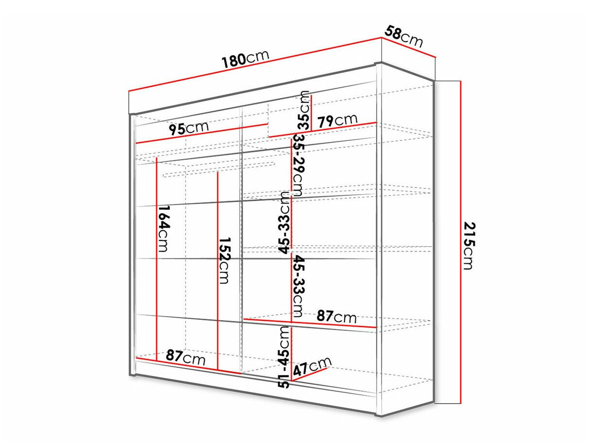 Gardróbszekrény Talin IV (Bárasztalr IV), Szín: Fehér, Led világítás: Nem