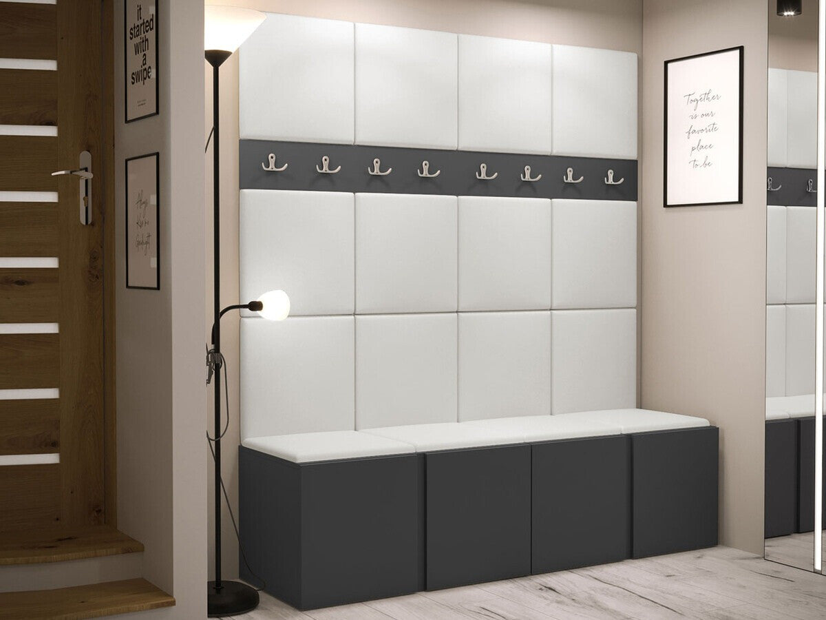 Előszoba garnitúra ORION V (Tavasz V), Keret színe: Grafit, Puha falpanel színe: Öko bőr Soft 017