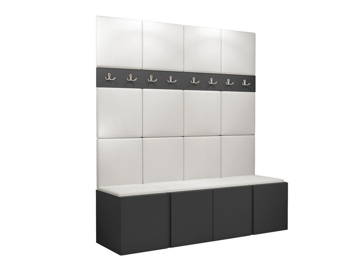 Előszoba garnitúra ORION V (Tavasz V), Keret színe: Grafit, Puha falpanel színe: Öko bőr Soft 017