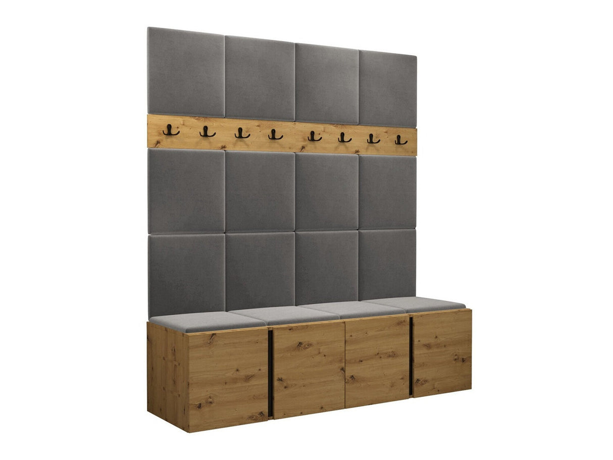 Előszoba garnitúra ORION V (Tavasz V), Keret színe: Artisan tölgy, Puha falpanel színe: Manila 16