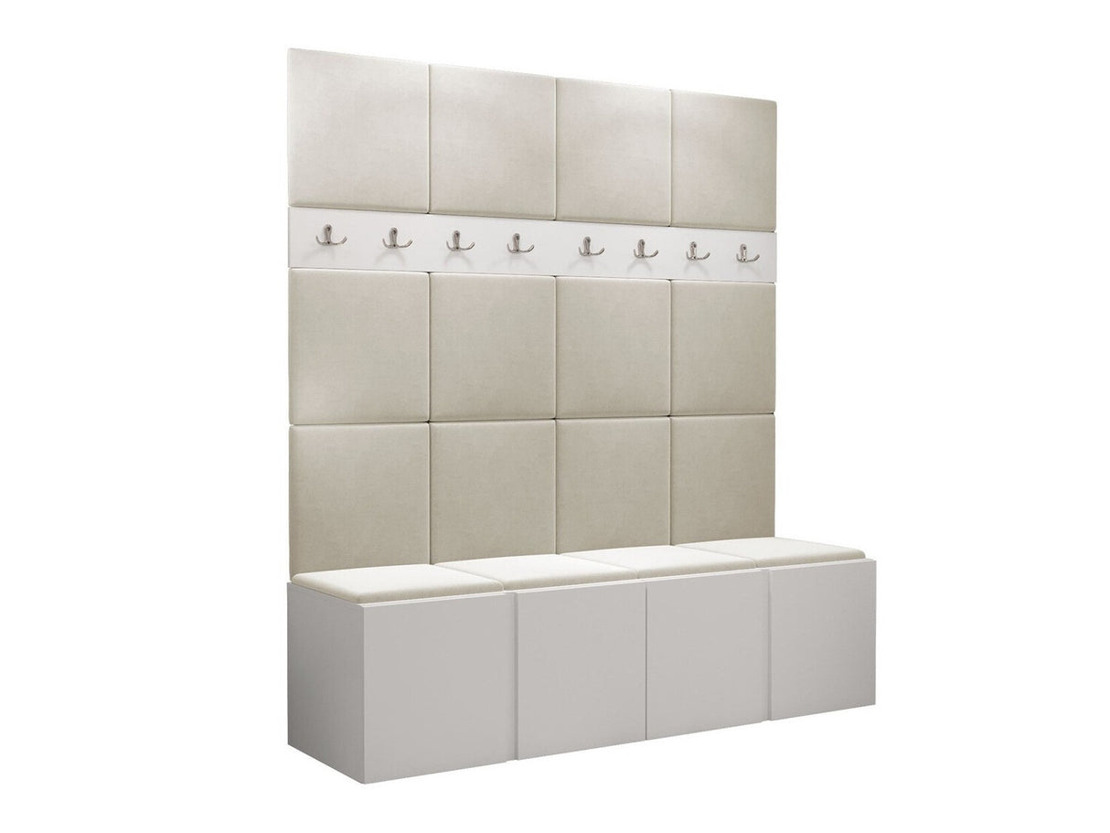 Előszoba garnitúra ORION V (Tavasz V), Keret színe: Fehér, Puha falpanel színe: Manila 02