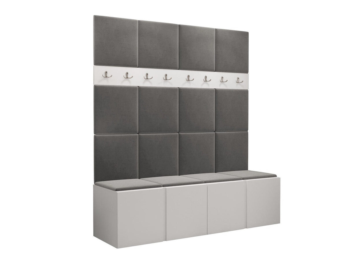 Előszoba garnitúra ORION V (Tavasz V), Keret színe: Fehér, Puha falpanel színe: Manila 16