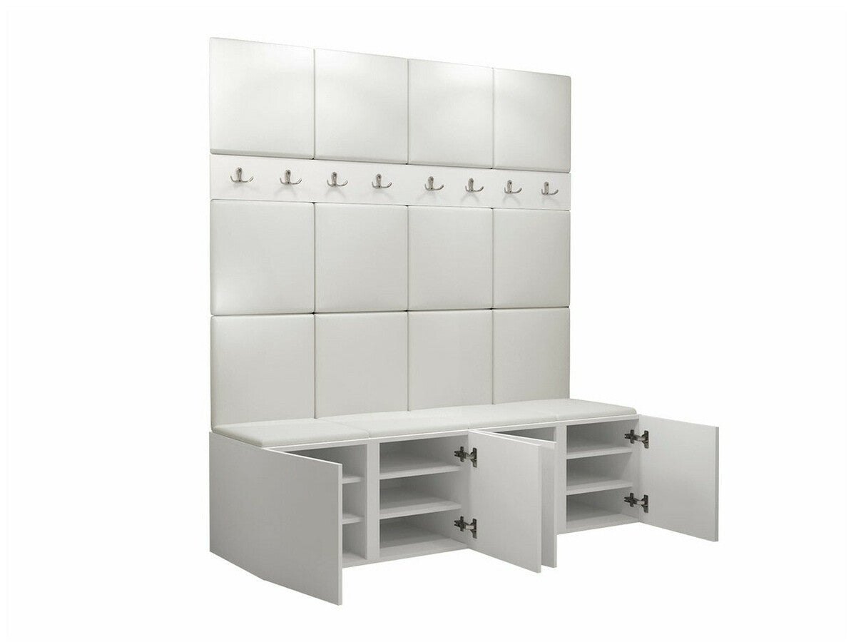 Előszoba garnitúra ORION V (Tavasz V), Keret színe: Fehér, Puha falpanel színe: Manila 35