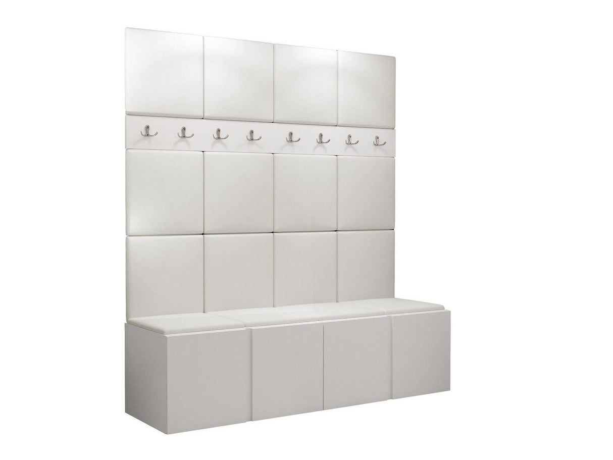 Előszoba garnitúra ORION V (Tavasz V), Keret színe: Fehér, Puha falpanel színe: Öko bőr Soft 017