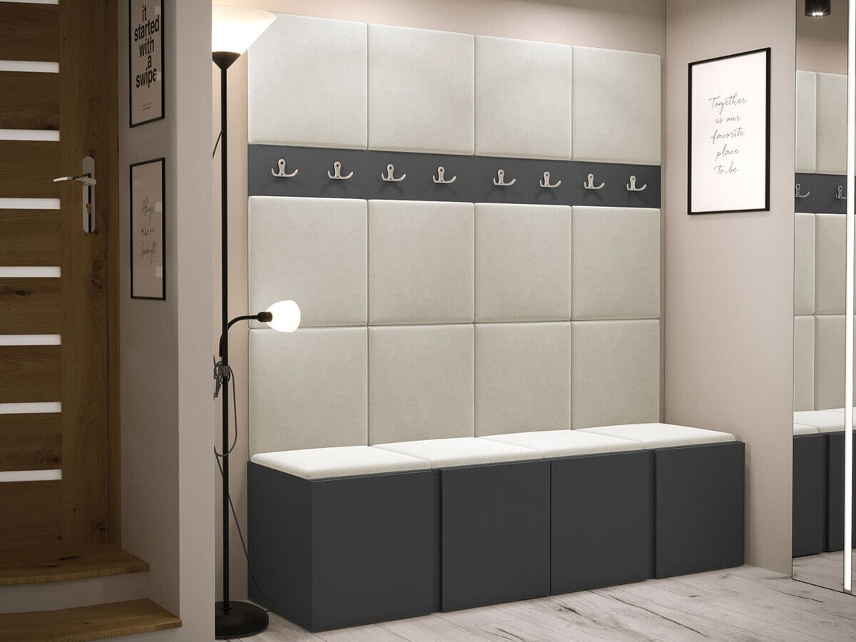 Előszoba garnitúra ORION V (Tavasz V), Keret színe: Grafit, Puha falpanel színe: Manila 02