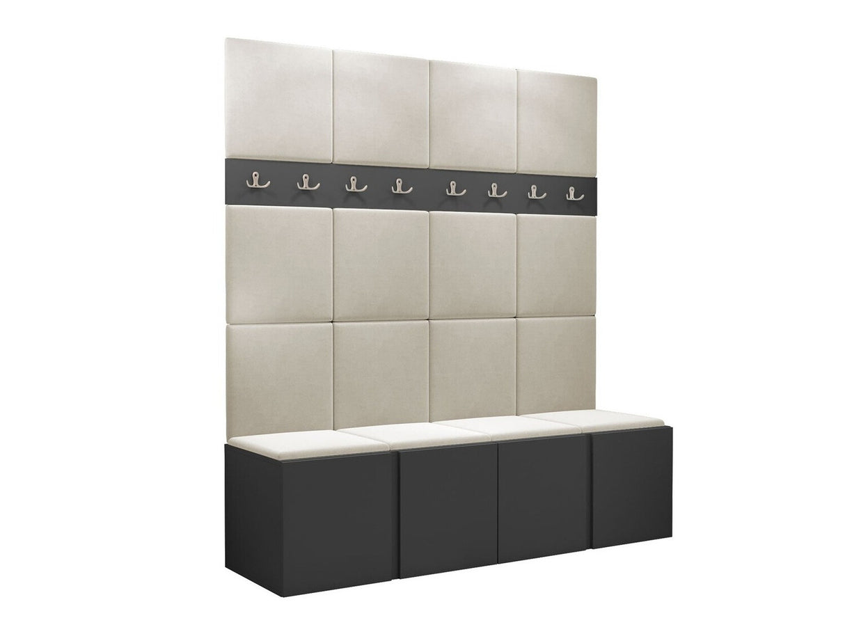 Előszoba garnitúra ORION V (Tavasz V), Keret színe: Grafit, Puha falpanel színe: Manila 02