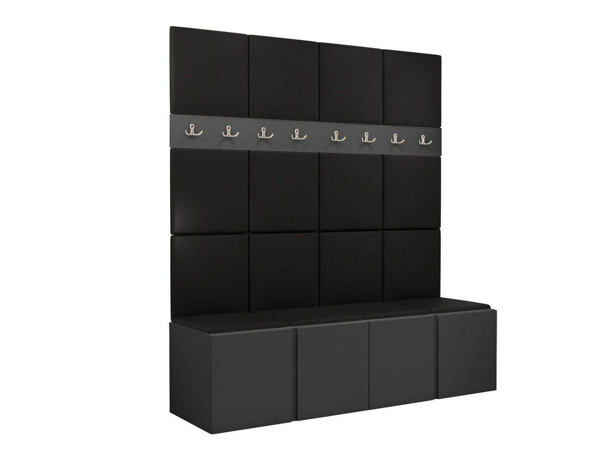 Előszoba garnitúra ORION V (Tavasz V), Keret színe: Grafit, Puha falpanel színe: Öko bőr Soft 011