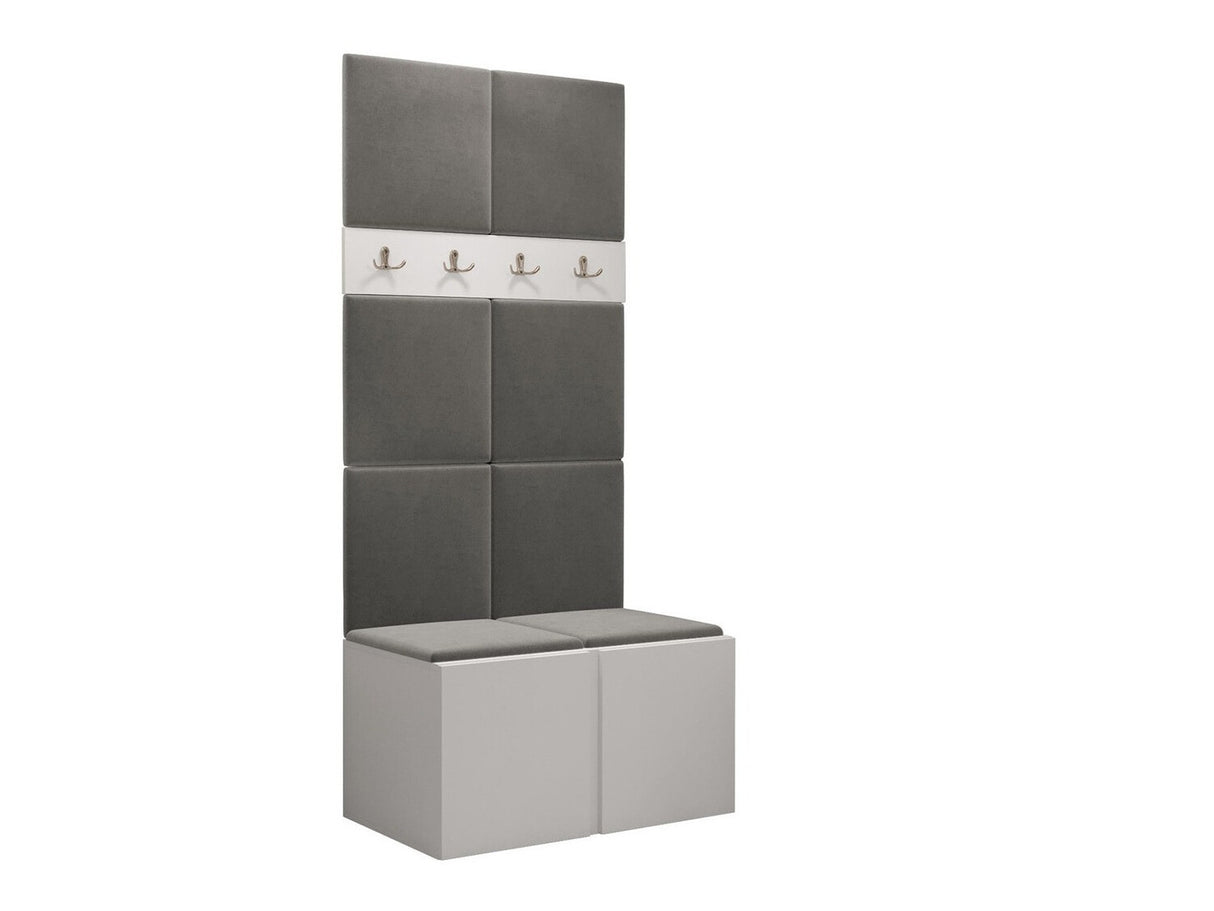 Előszoba garnitúra ORION IV (Tavasz IV), Keret színe: Fehér, Puha falpanel színe: Manila 16