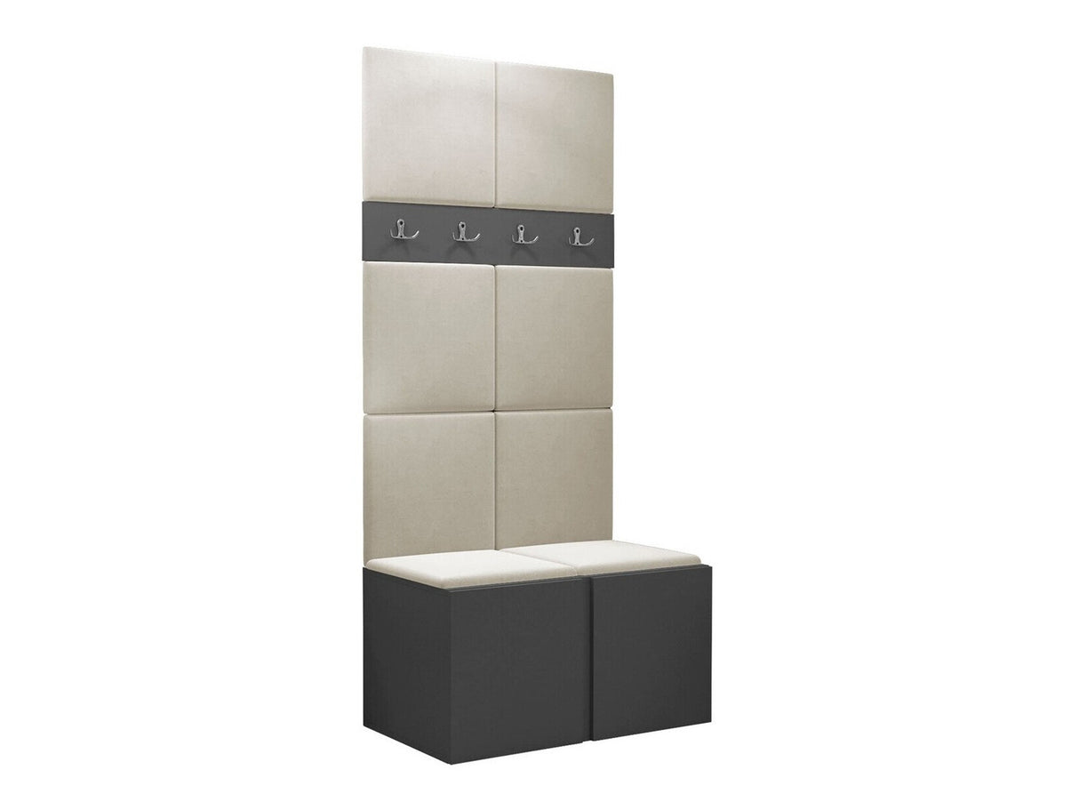 Előszoba garnitúra ORION IV (Tavasz IV), Keret színe: Grafit, Puha falpanel színe: Manila 02