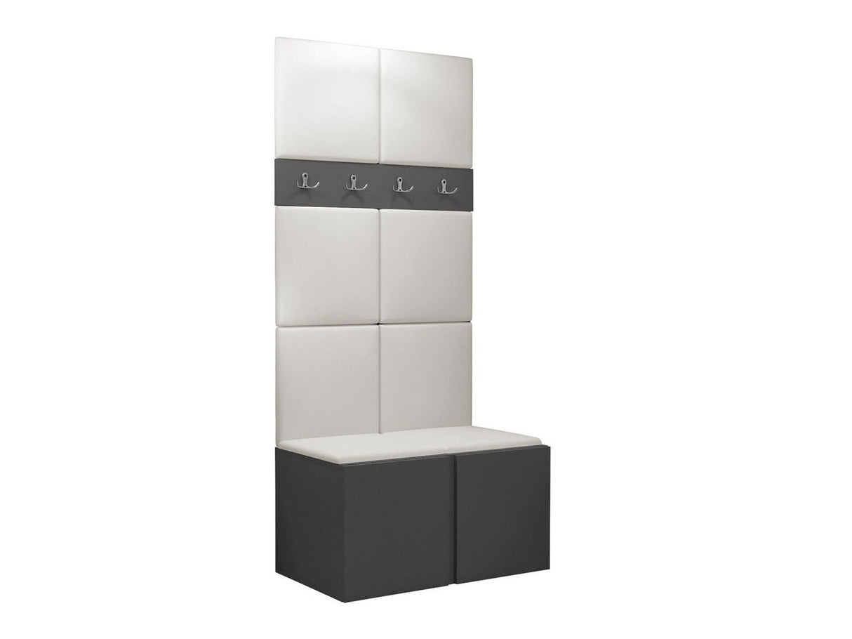 Előszoba garnitúra ORION IV (Tavasz IV), Keret színe: Grafit, Puha falpanel színe: Öko bőr Soft 017