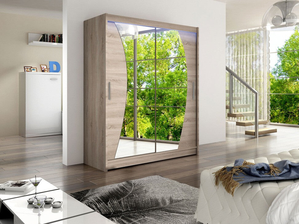 Gardróbszekrény Westa X (Presto), Szín: Triufel tölgy, Led világítás: Igen