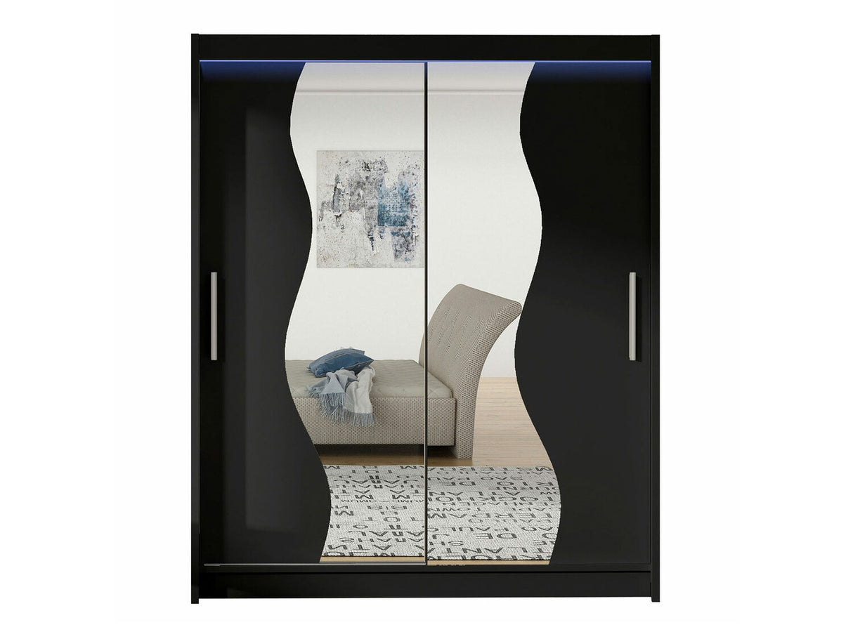 Gardróbszekrény Westa S (Presto S), Szín: Fekete, Led világítás: Igen