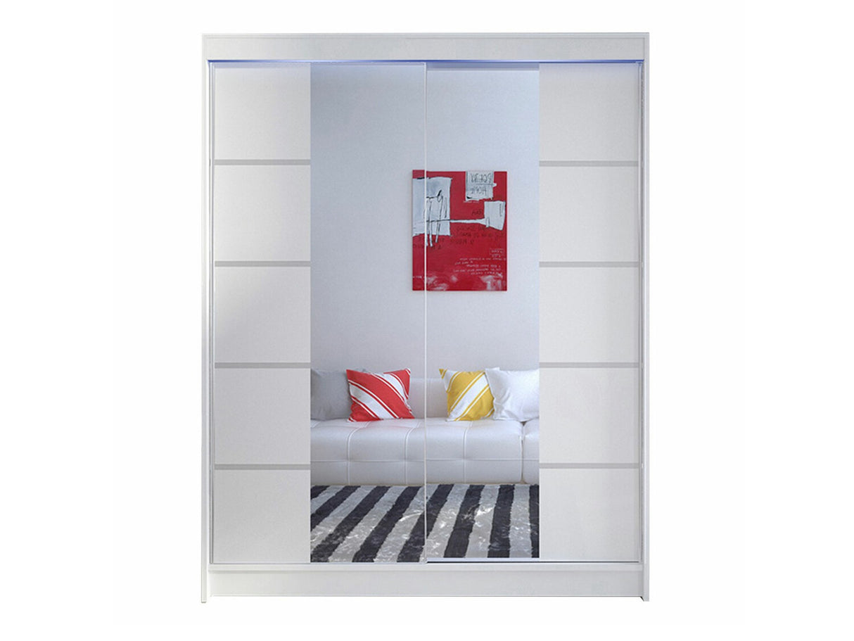 Gardróbszekrény Caminem V (Belgia V), Szín: Fehér, Led világítás: Igen RGB