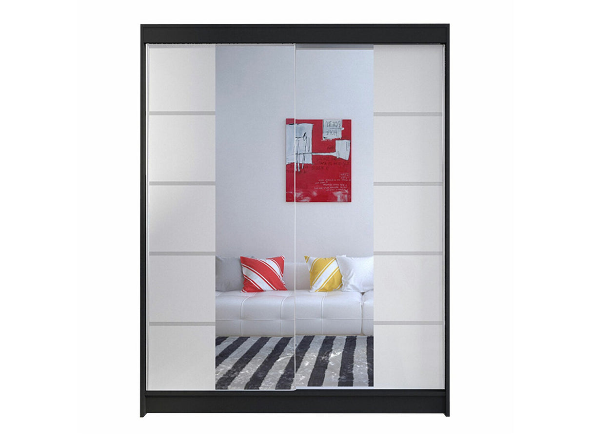 Gardróbszekrény Caminem V (Belgia V), Szín: Fekete + Fehér, Led világítás: Nem