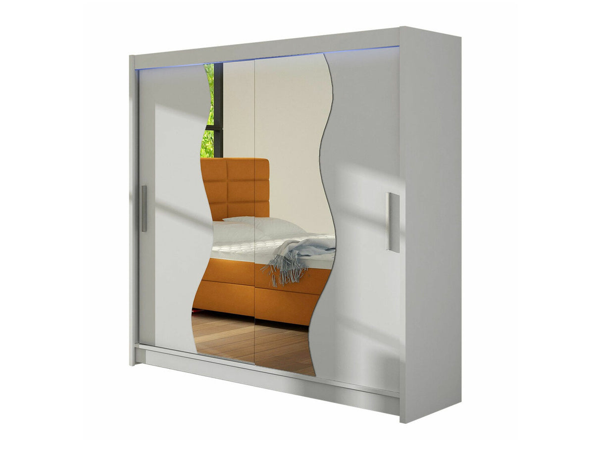 Gardróbszekrény Begáznemű (Roganem), Szín: Fehér, Led világítás: Igen