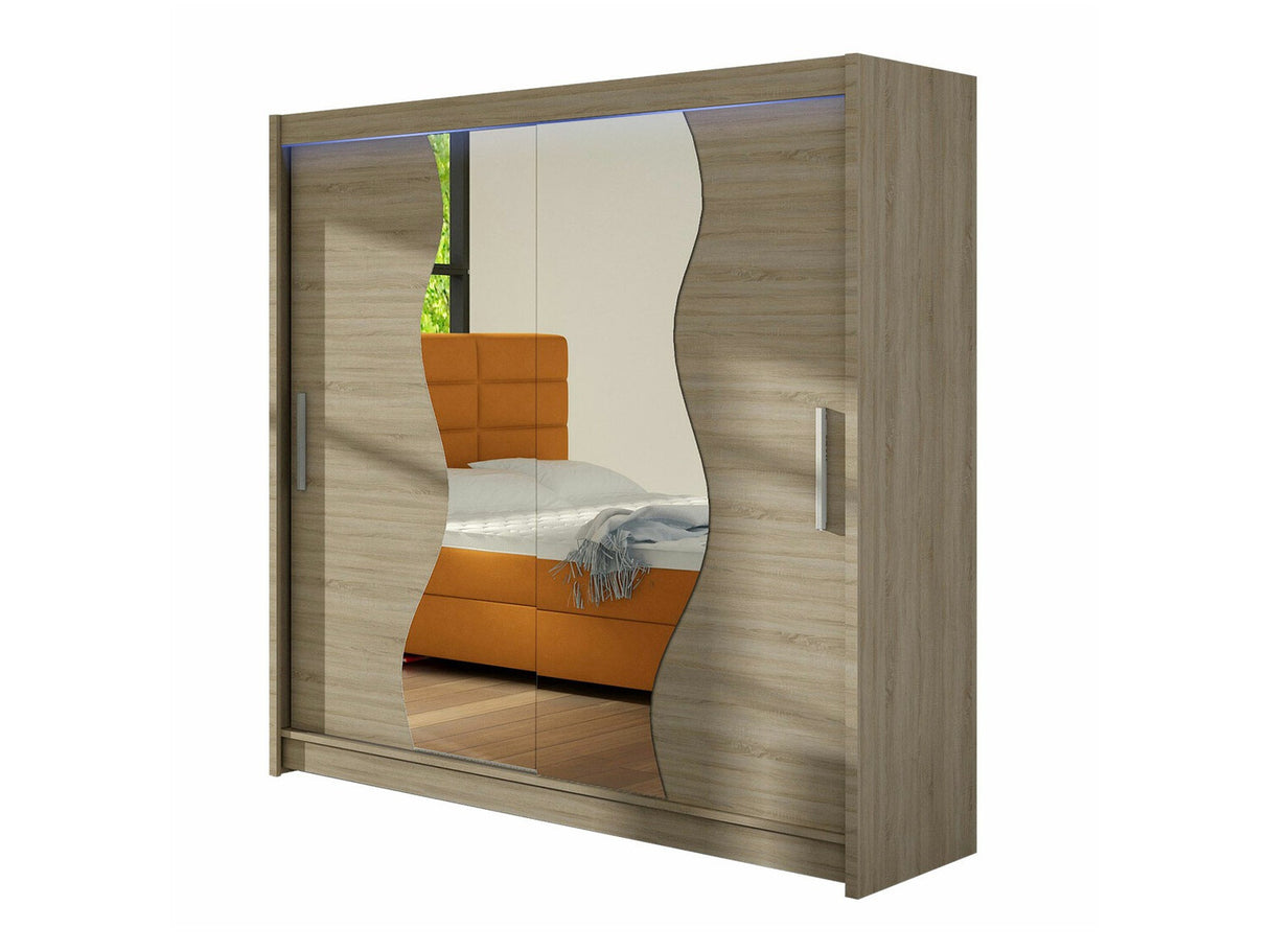 Gardróbszekrény Begáznemű (Roganem), Szín: Sonoma tölgy, Led világítás: Igen