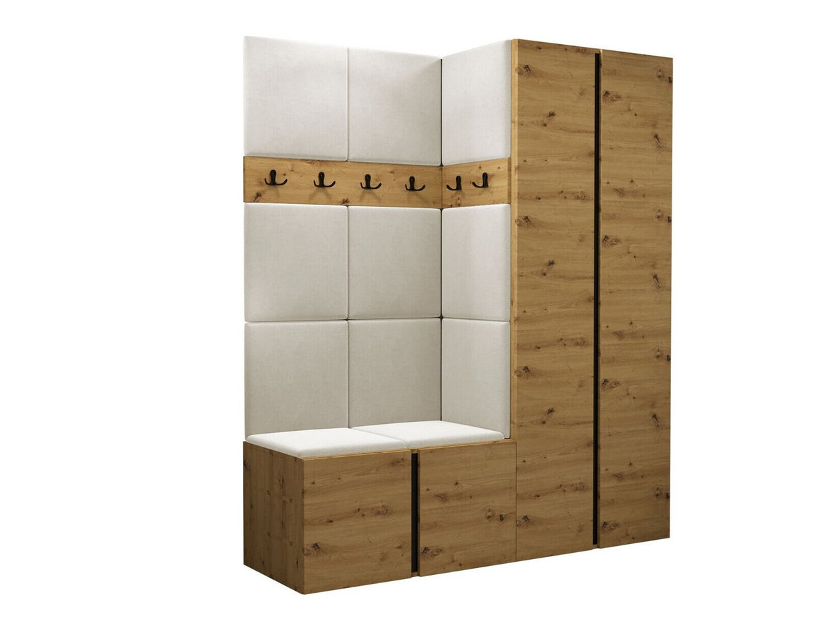 Előszoba garnitúra ORION III (Tavasz III), Keret színe: Artisan tölgy, Puha falpanel színe: Manila 02