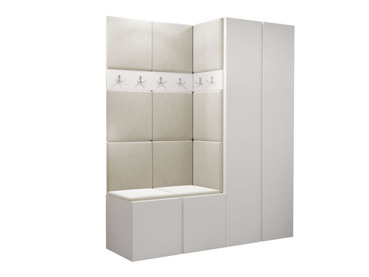 Előszoba garnitúra ORION III (Tavasz III), Keret színe: Fehér, Puha falpanel színe: Manila 02