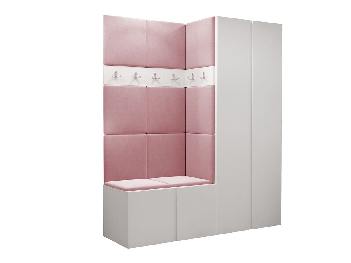 Előszoba garnitúra ORION III (Tavasz III), Keret színe: Fehér, Puha falpanel színe: Manila 09