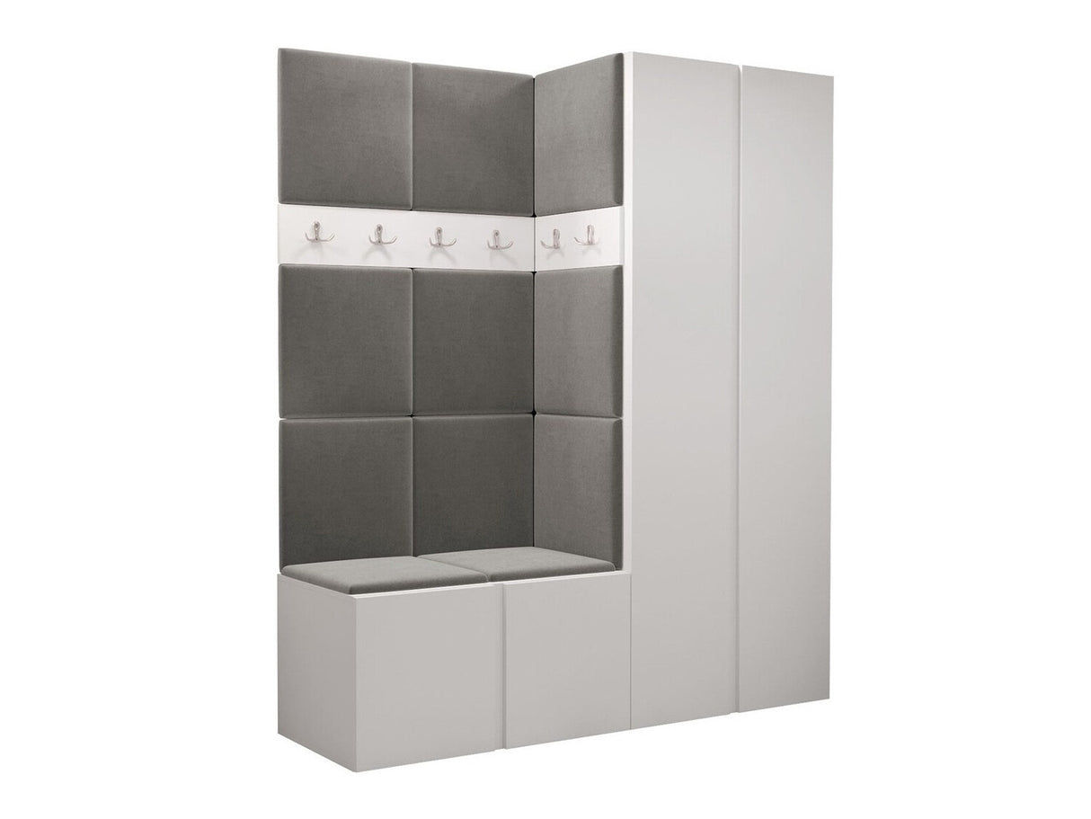 Előszoba garnitúra ORION III (Tavasz III), Keret színe: Fehér, Puha falpanel színe: Manila 16