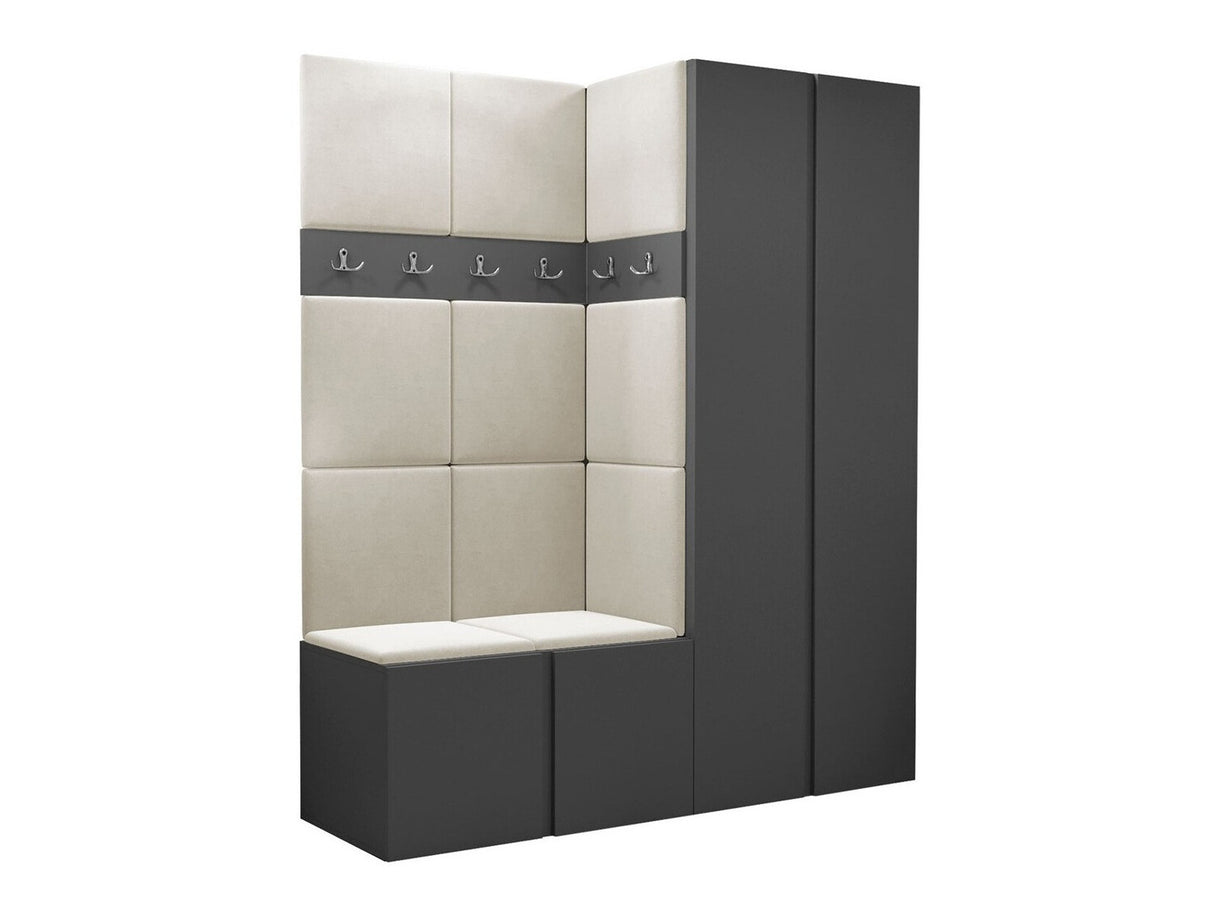 Előszoba garnitúra ORION III (Tavasz III), Keret színe: Grafit, Puha falpanel színe: Manila 02