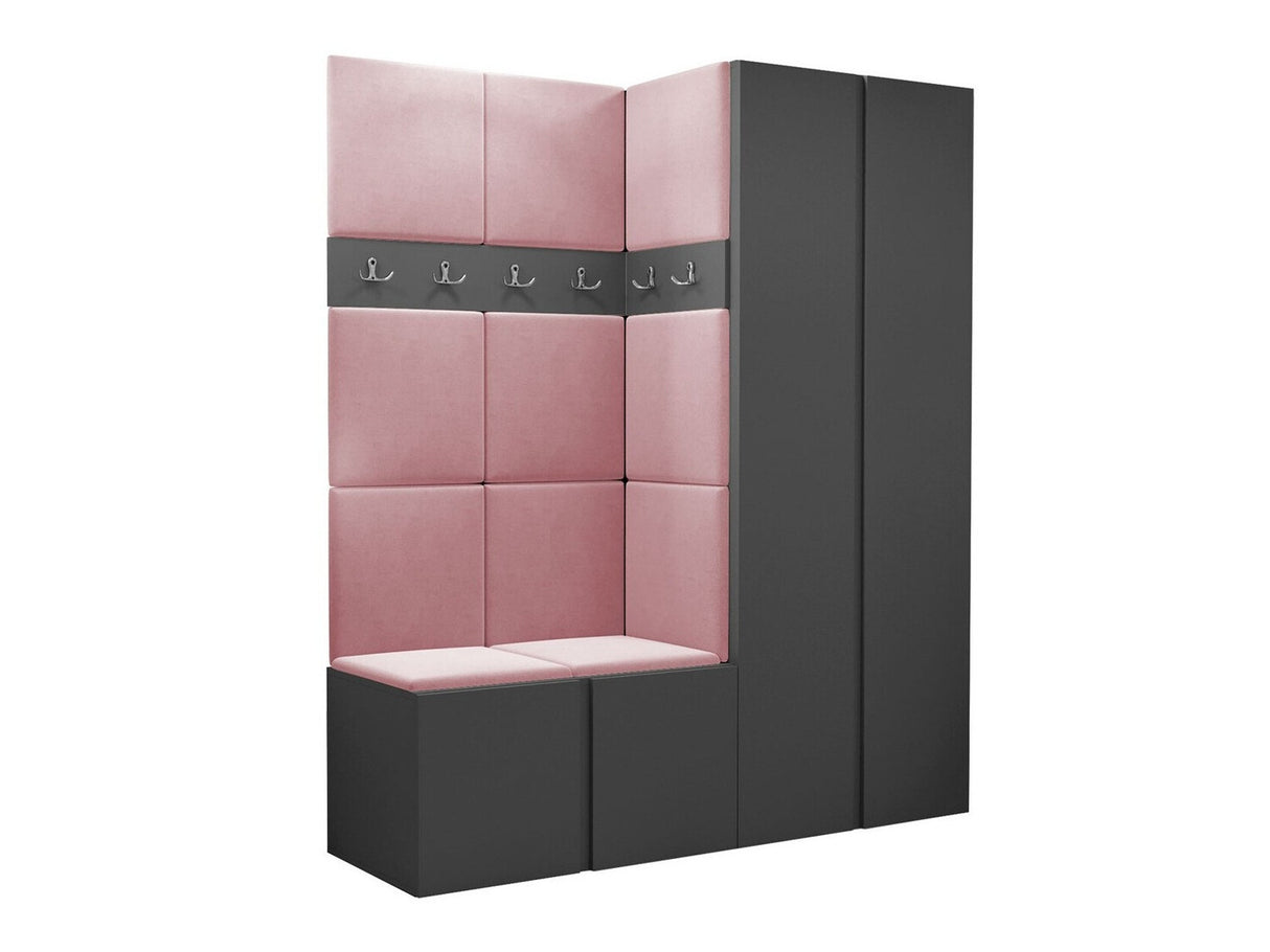 Előszoba garnitúra ORION III (Tavasz III), Keret színe: Grafit, Puha falpanel színe: Manila 09