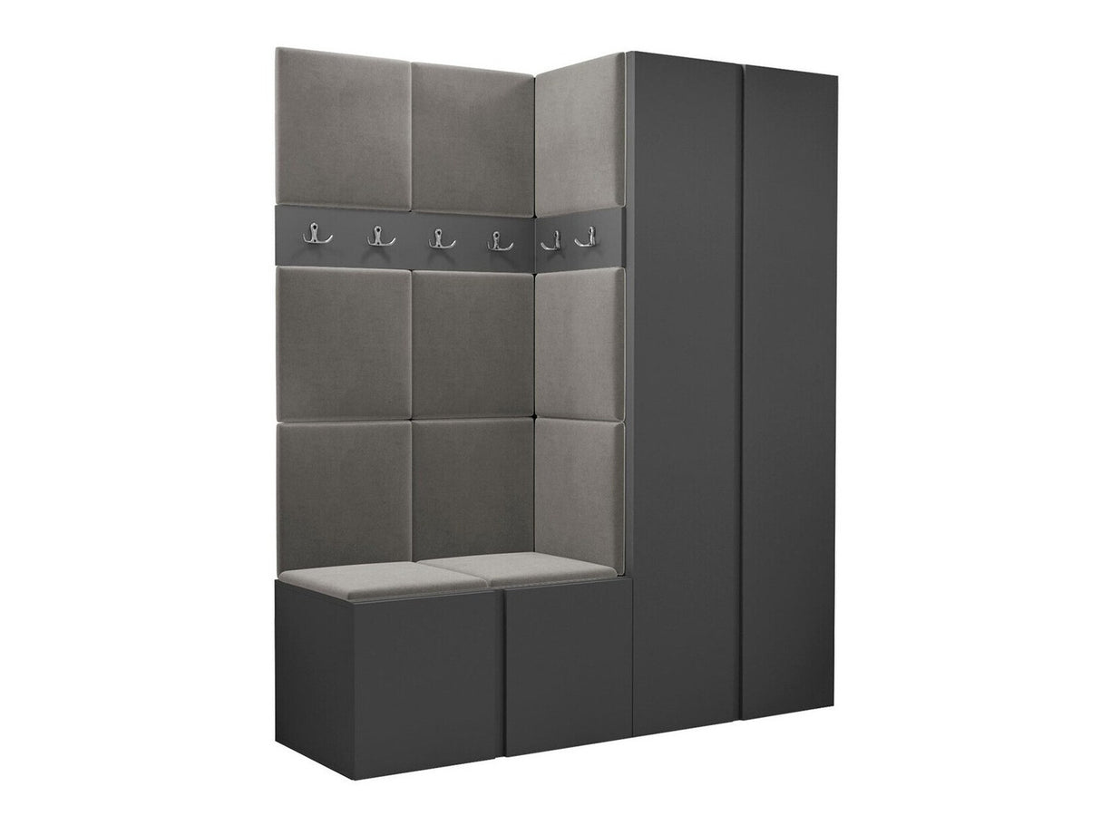 Előszoba garnitúra ORION III (Tavasz III), Keret színe: Grafit, Puha falpanel színe: Manila 16