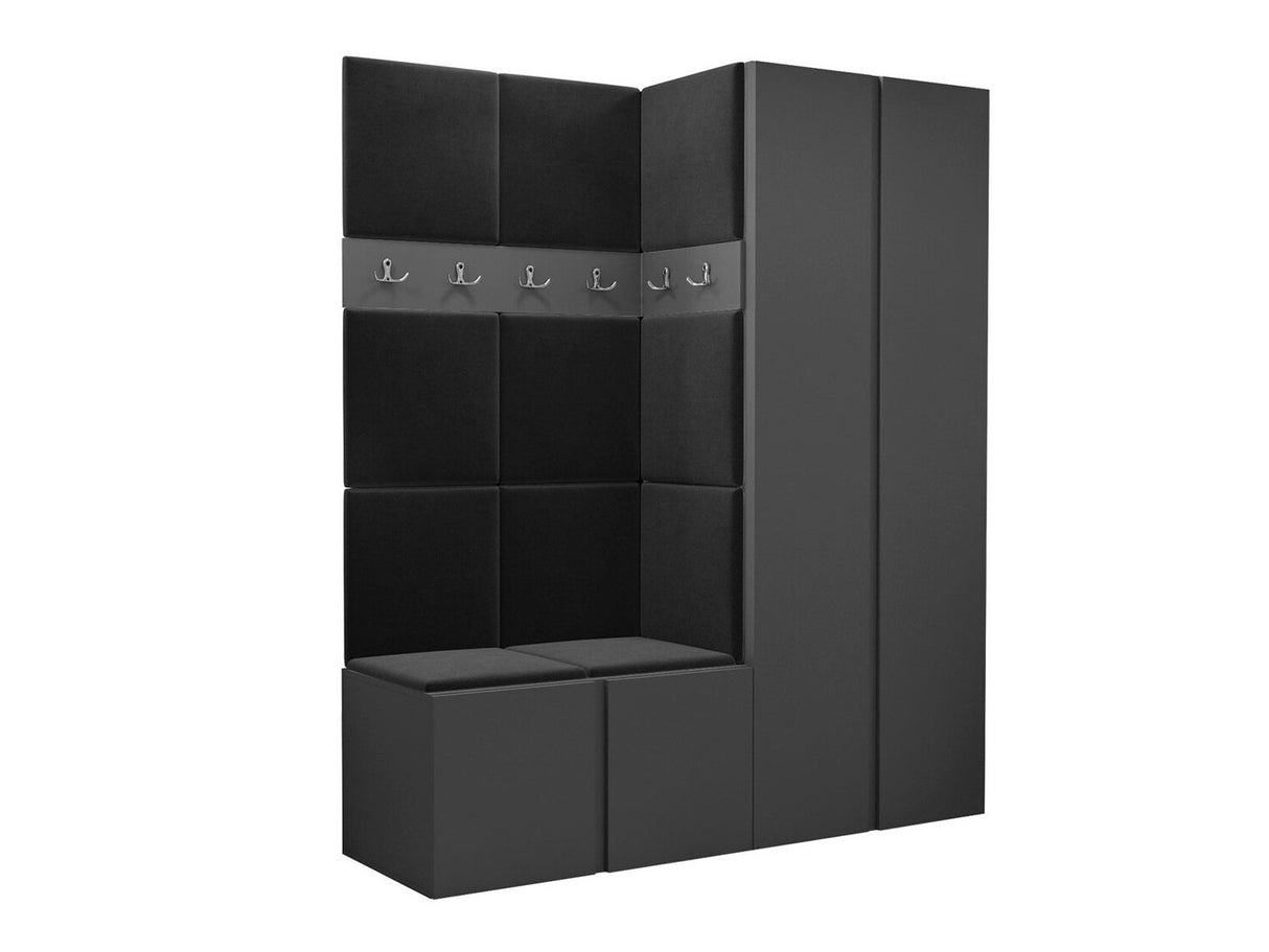 Előszoba garnitúra ORION III (Tavasz III), Keret színe: Grafit, Puha falpanel színe: Manila 18