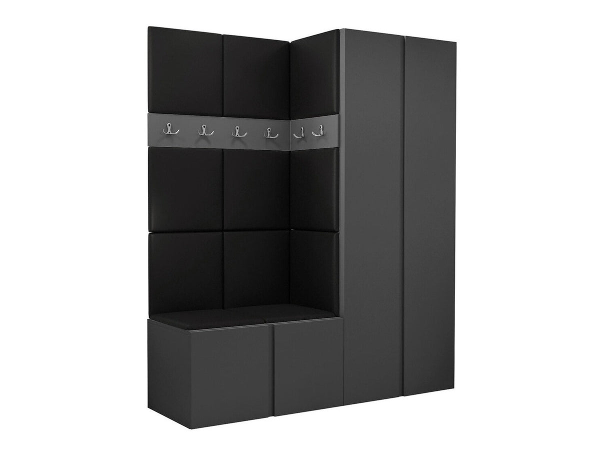 Előszoba garnitúra ORION III (Tavasz III), Keret színe: Grafit, Puha falpanel színe: Öko bőr Soft 011