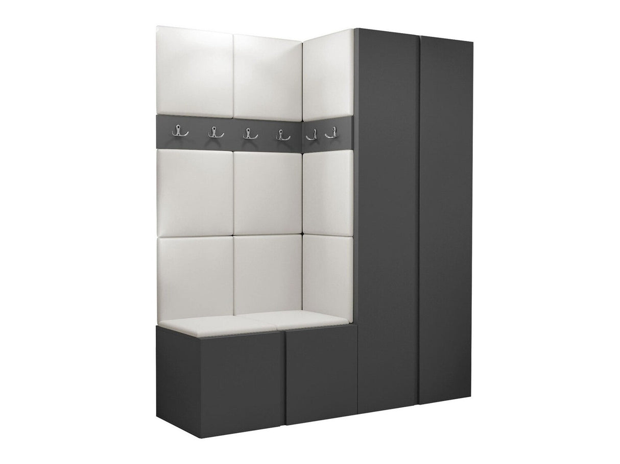 Előszoba garnitúra ORION III (Tavasz III), Keret színe: Grafit, Puha falpanel színe: Öko bőr Soft 017