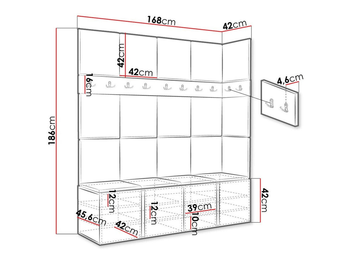 Előszoba garnitúra ORION II (Tavasz II), Keret színe: Artisan tölgy, Puha falpanel színe: Manila 02
